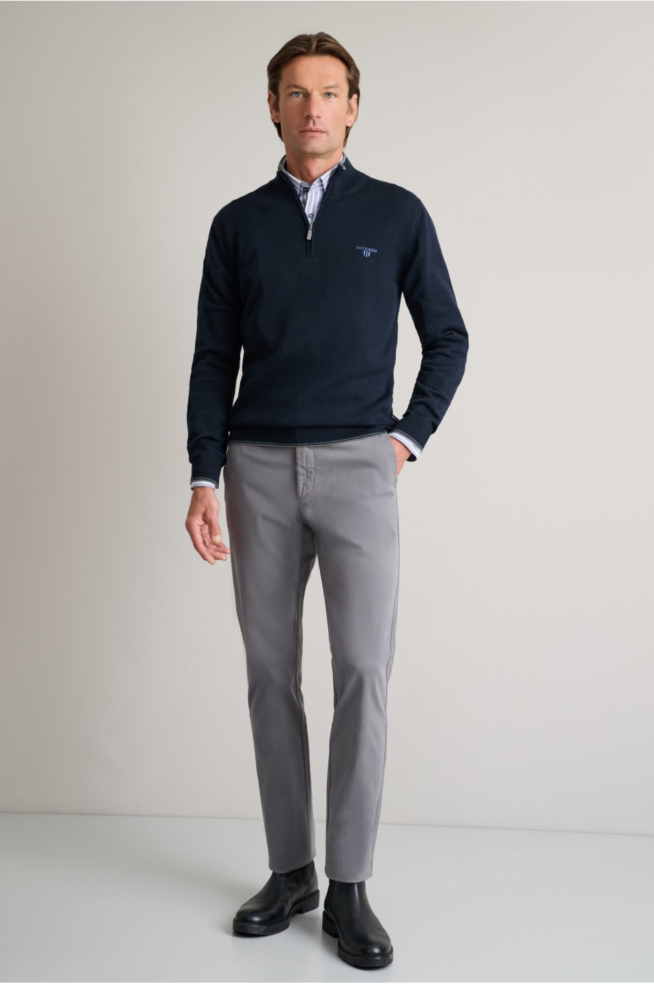 Cotton-mix chinos παντελόνι