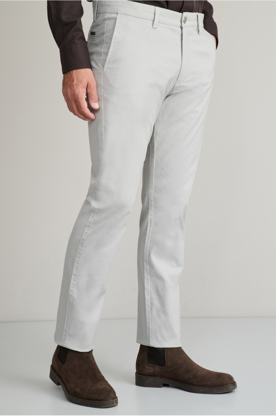 All over print cotton-mix chinos παντελόνι