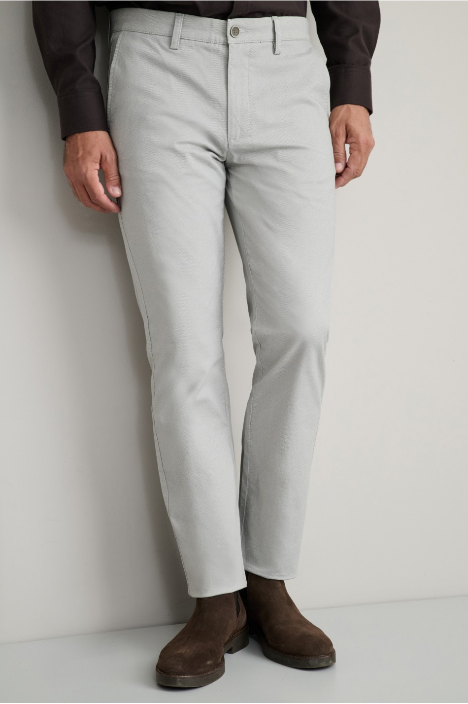 All over print cotton-mix chinos παντελόνι
