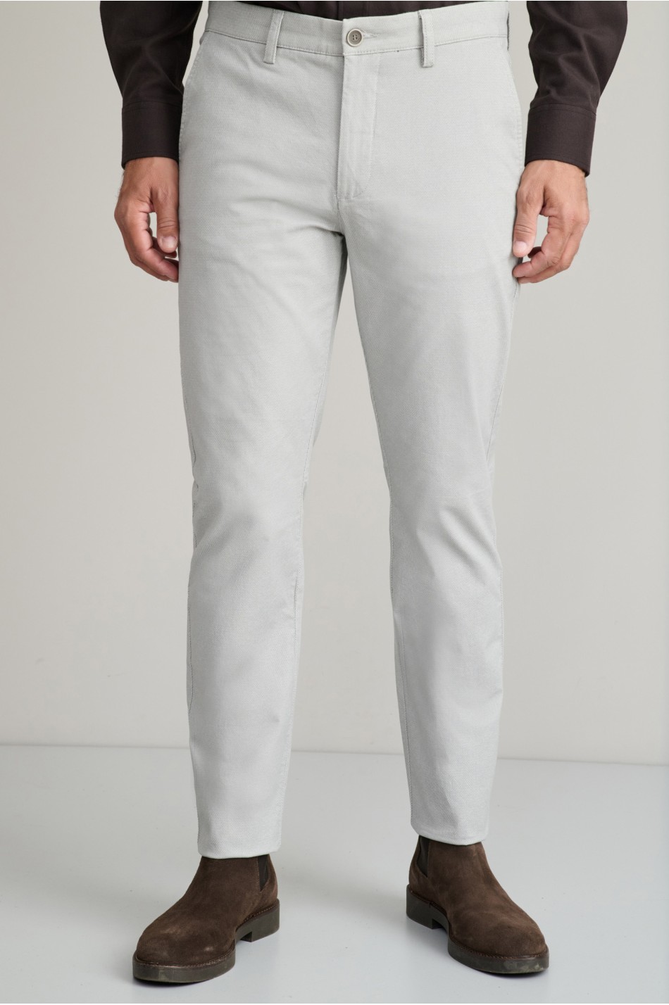 All over print cotton-mix chinos παντελόνι
