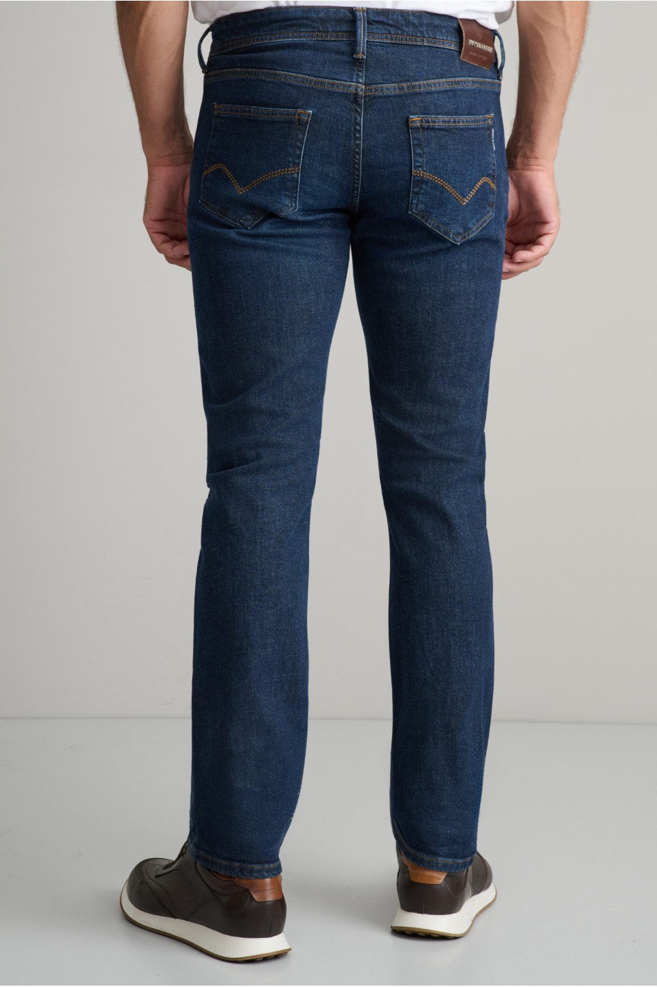 Regular rise ελαστικό jean παντελόνι με zip