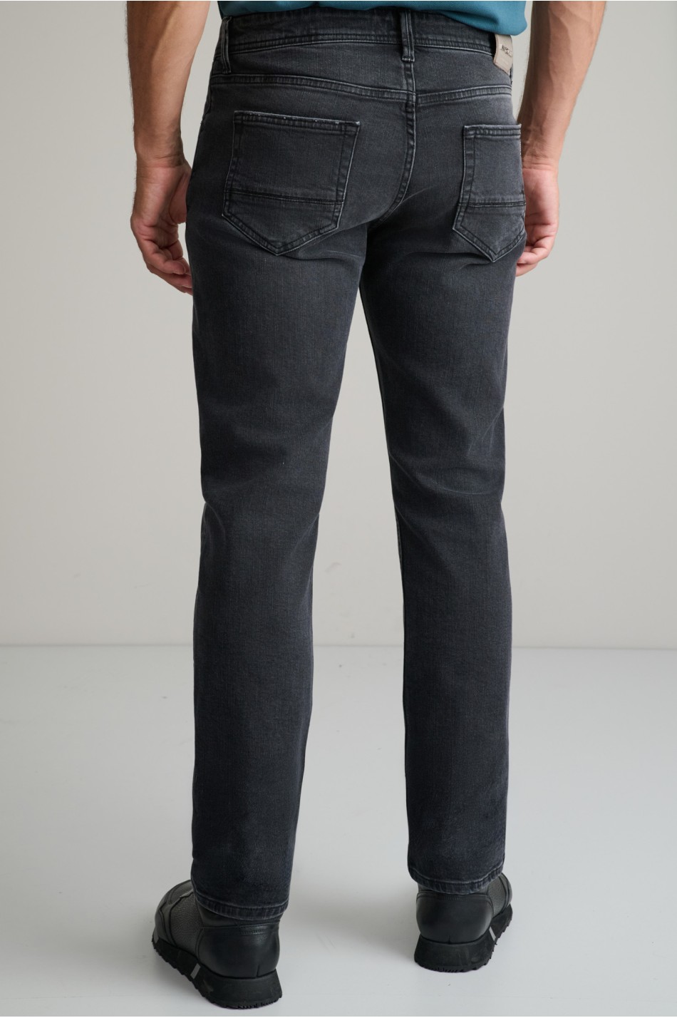 Regular rise ελαστικό jean παντελόνι με zip