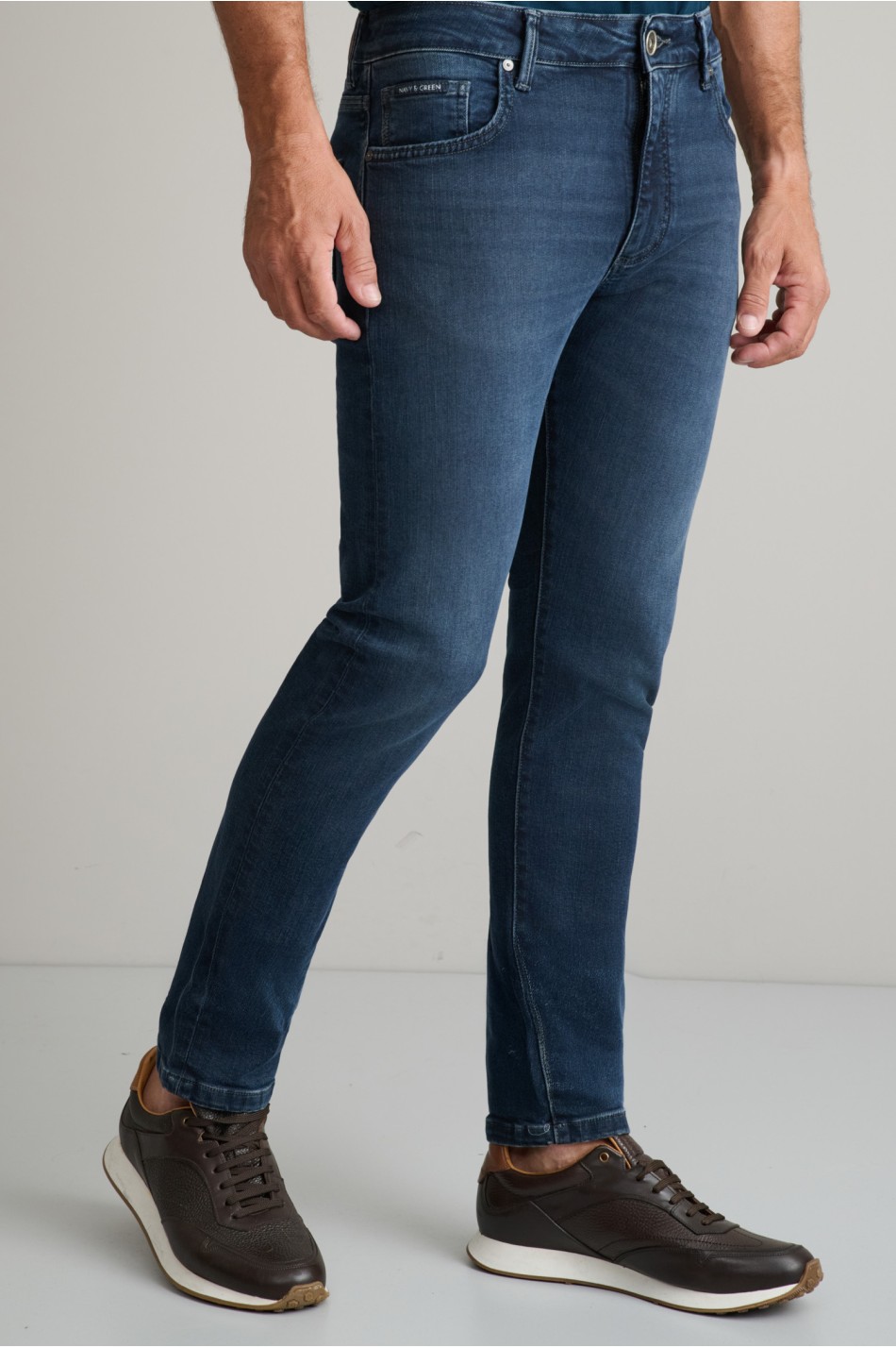 Regular rise ελαστικό jean παντελόνι με zip