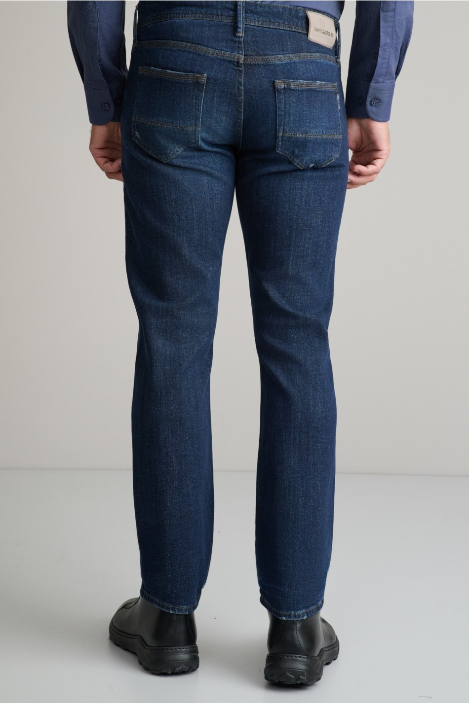 Regular rise ελαστικό jean παντελόνι με zip
