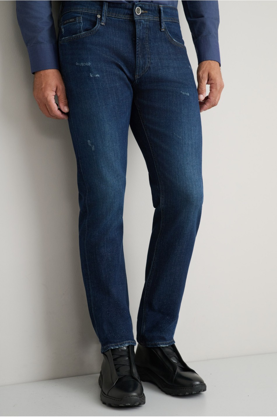 Regular rise ελαστικό jean παντελόνι με zip