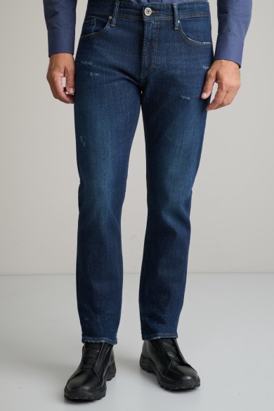 Regular rise ελαστικό jean παντελόνι με zip Regular rise ελαστικό jean παντελόνι με zip