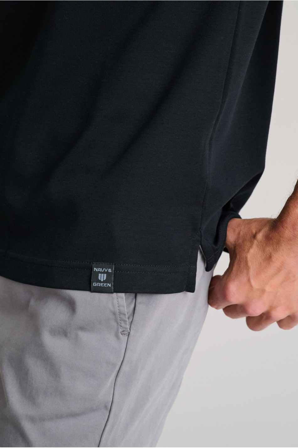 Interlock βαμβακερό t-shirt με λαιμόκοψη