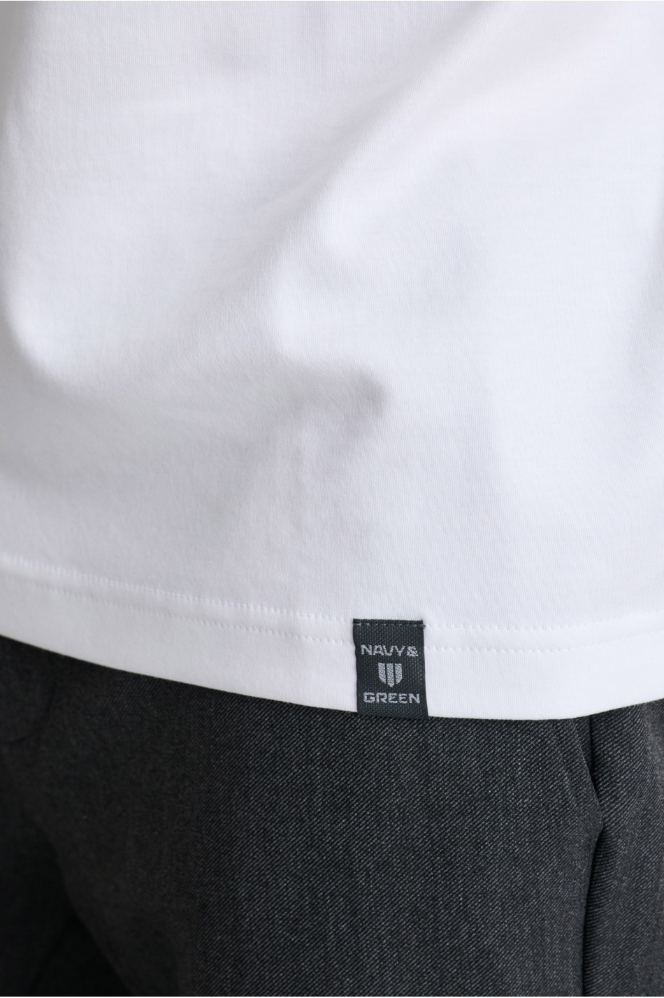 Interlock βαμβακερό t-shirt με λαιμόκοψη