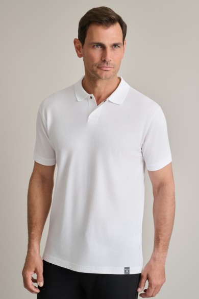 Jacquard polo shirt with hidden button