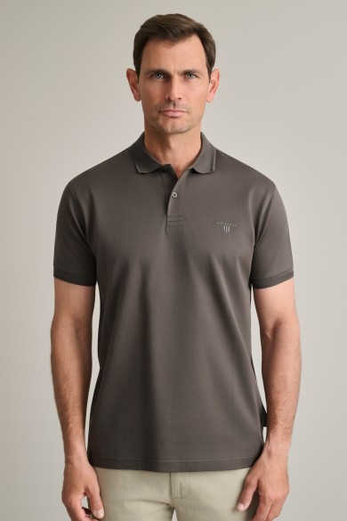 Micro jacquard mercerised cotton polo shirt Micro jacquard mercerised cotton polo shirt
