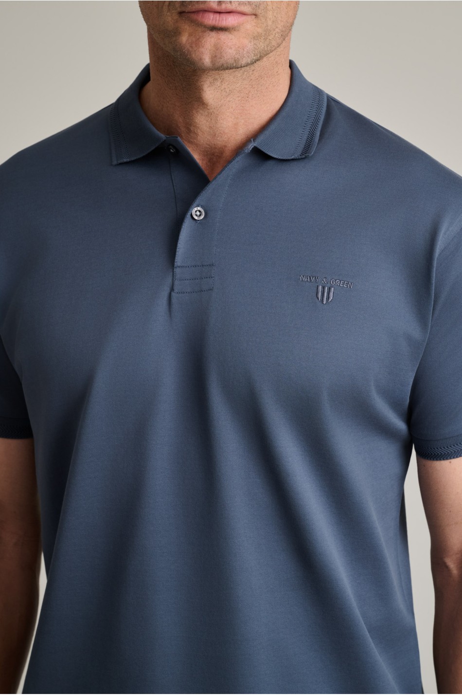 Micro jacquard mercerised βαμβακερή πόλο μπλούζα