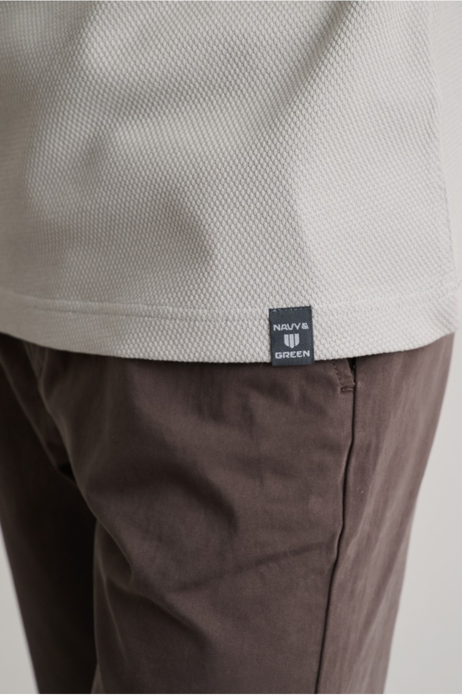 Jacquard μακρυμάνικο t-shirt με λαιμόκοψη