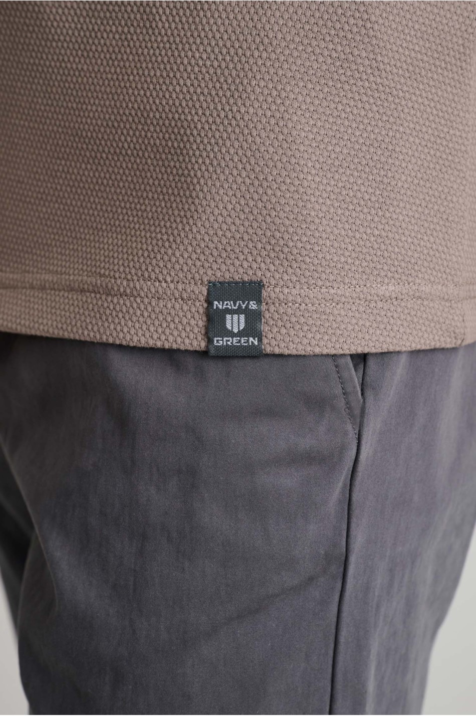 Jacquard μακρυμάνικο t-shirt με λαιμόκοψη