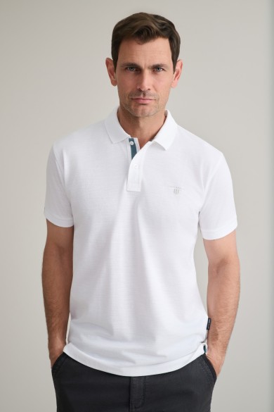 Cotton piqué polo shirt with tape detailing Cotton piqué polo shirt with tape detailing