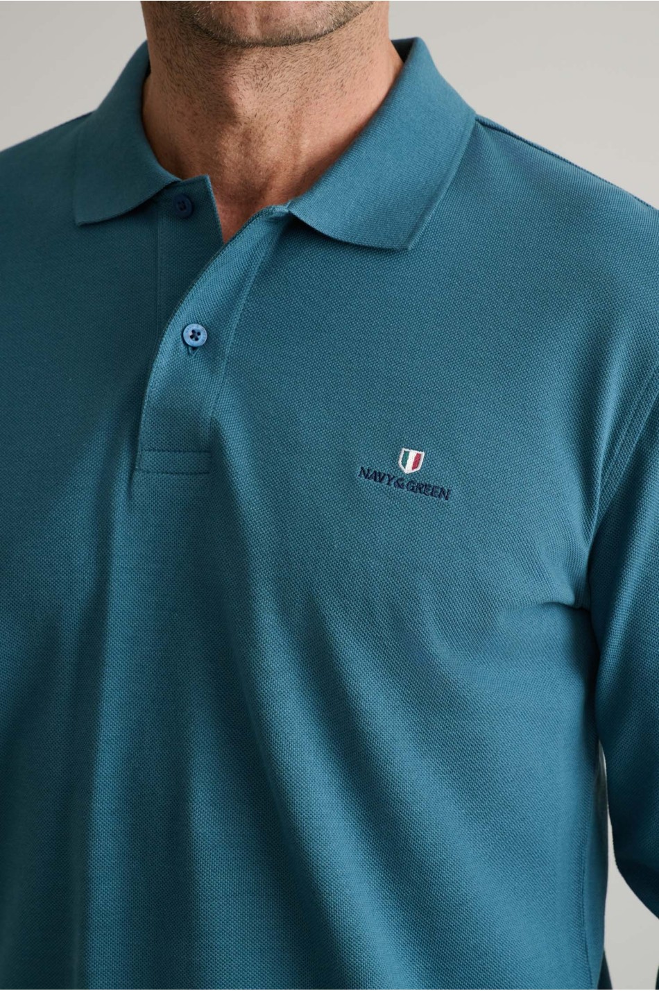 POLOSHIRT SOLID, CUSTOM FIT, LONG SLEEVE