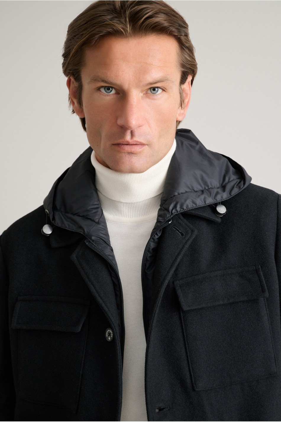 Υβριδικό overshirt jacket με αποσπώμενο τύπου γιλέκο
