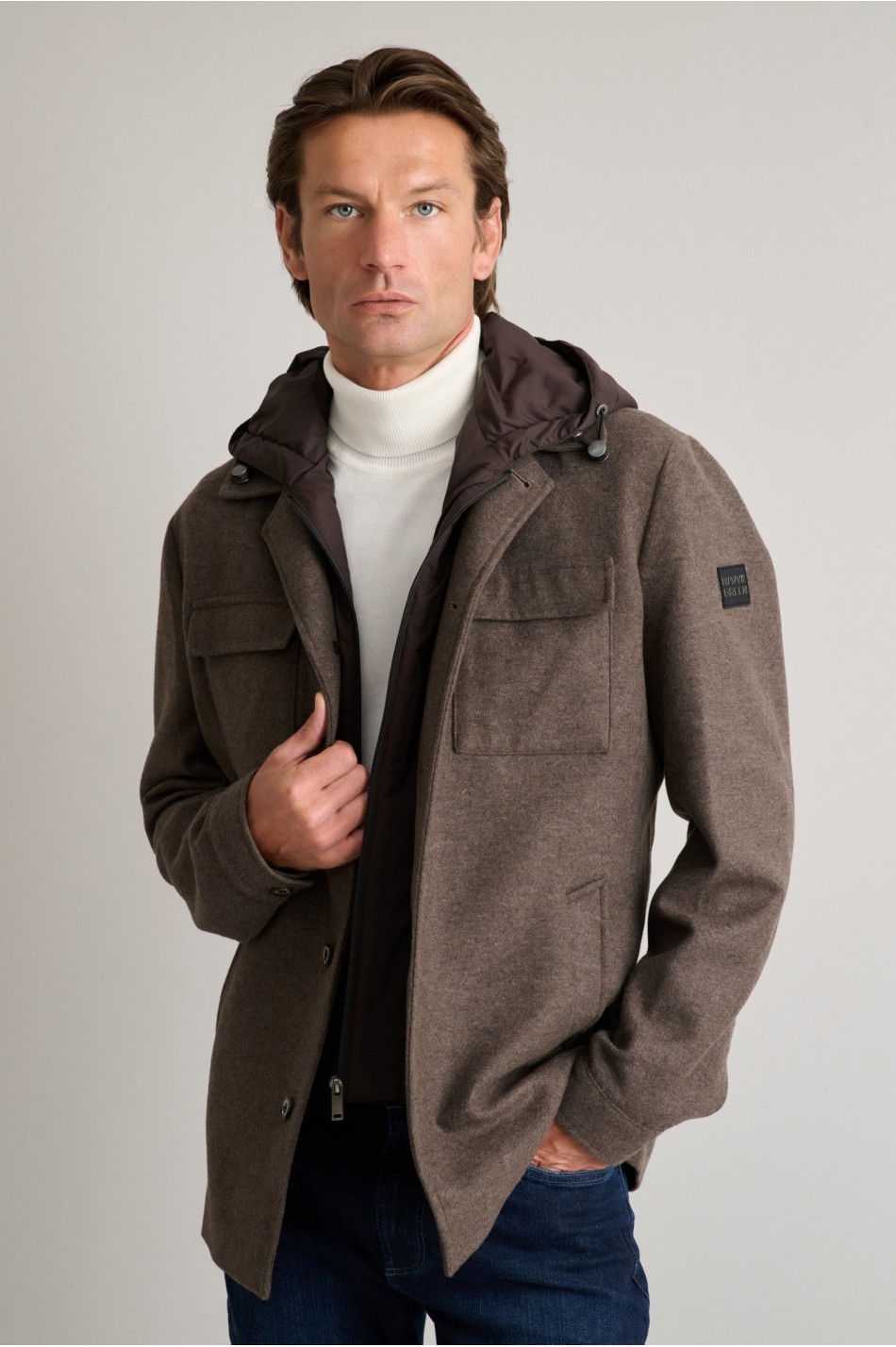 Υβριδικό overshirt jacket με αποσπώμενο τύπου γιλέκο