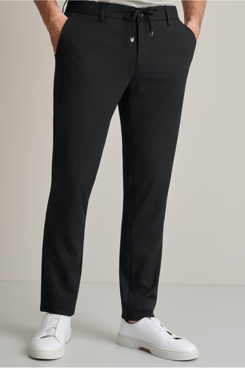 Linen chinos trousers with drawstring