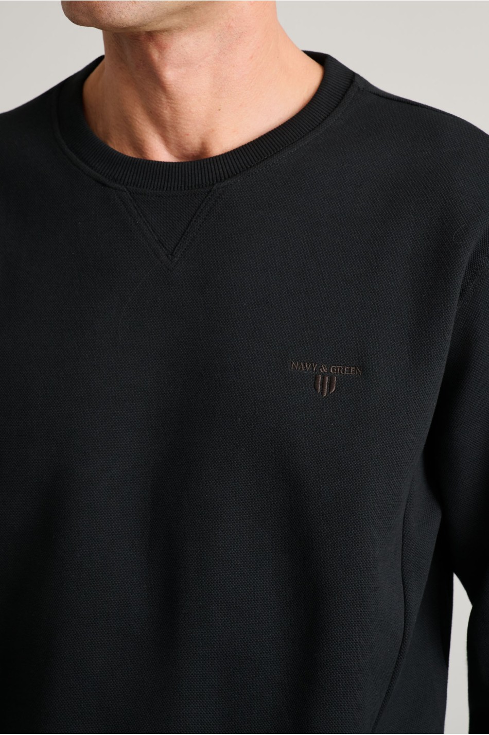 Jacquard φούτερ με λαιμόκοψη
