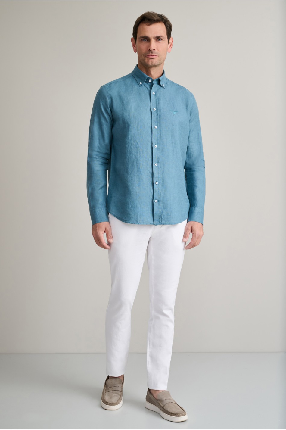 Linen button-down shirt