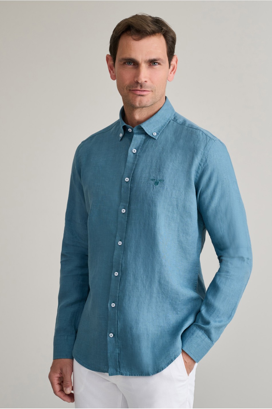 Linen button-down shirt