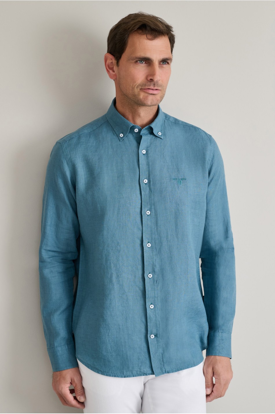 Linen button-down shirt