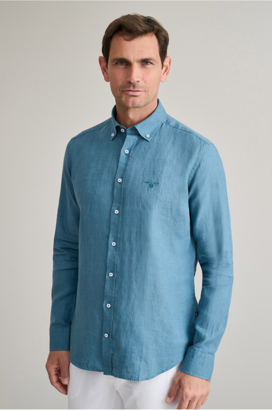 Linen button-down shirt