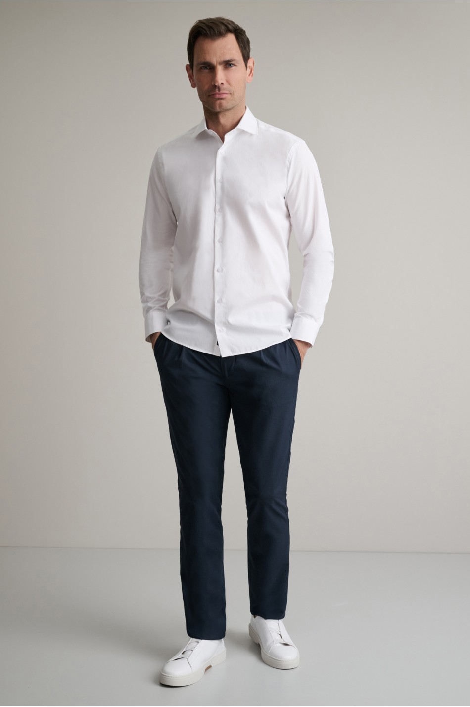 Fit line βαμβακερό πουκάμισο soft collar