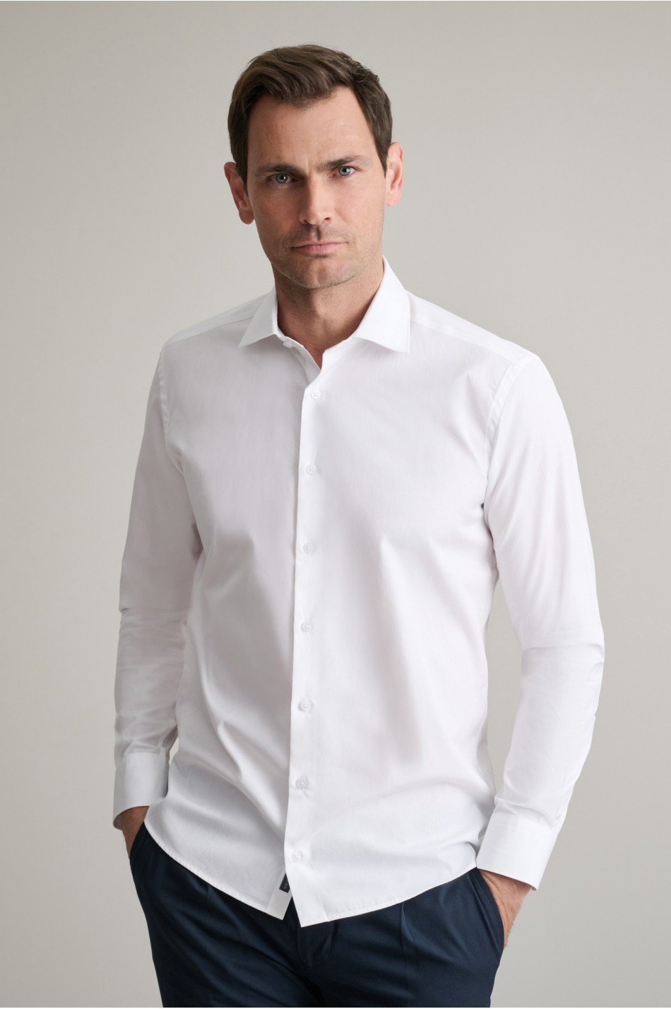 Fit line βαμβακερό πουκάμισο soft collar