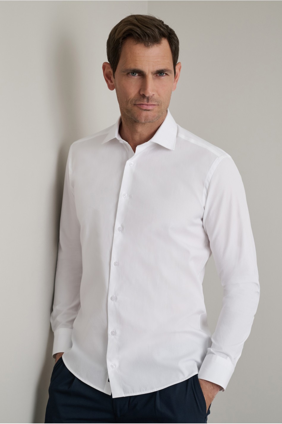 Fit line βαμβακερό πουκάμισο soft collar