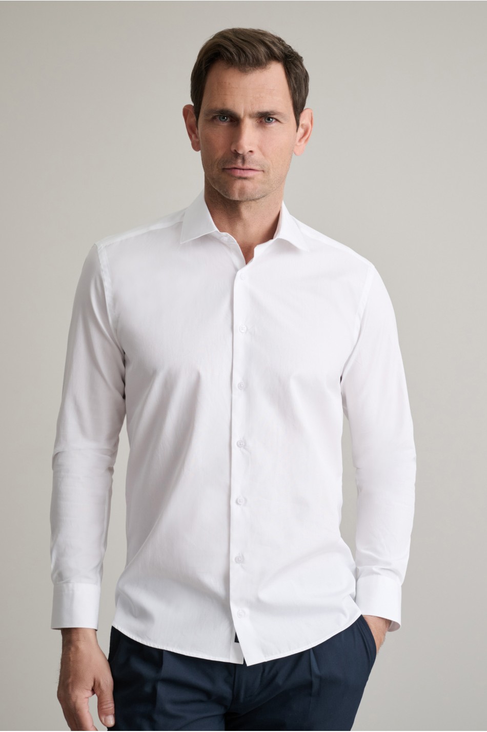 Fit line βαμβακερό πουκάμισο soft collar