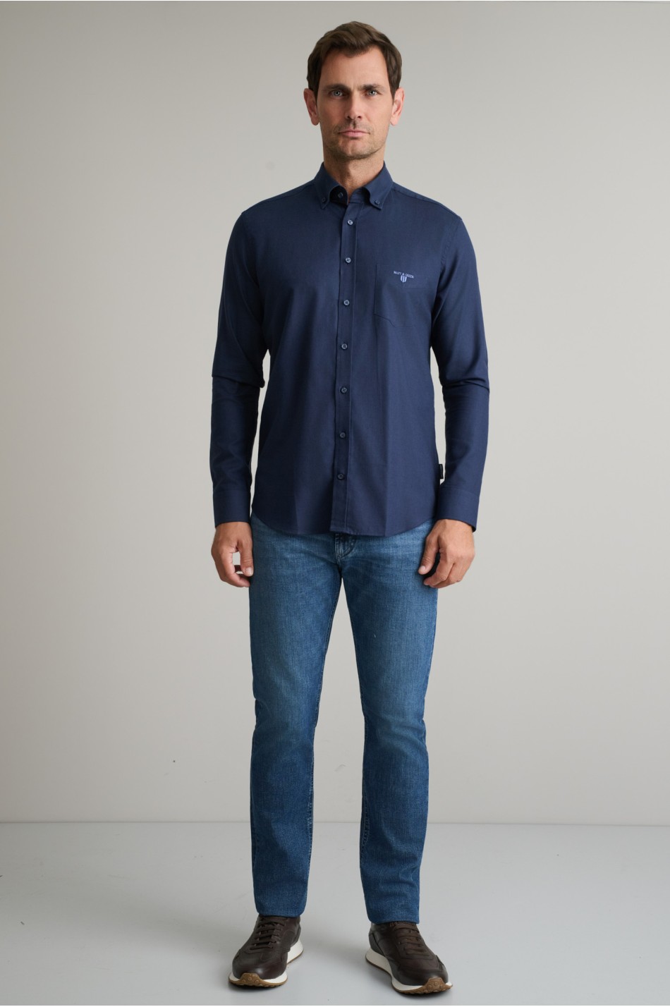 Fine twill βαμβακερό button-down πουκάμισο