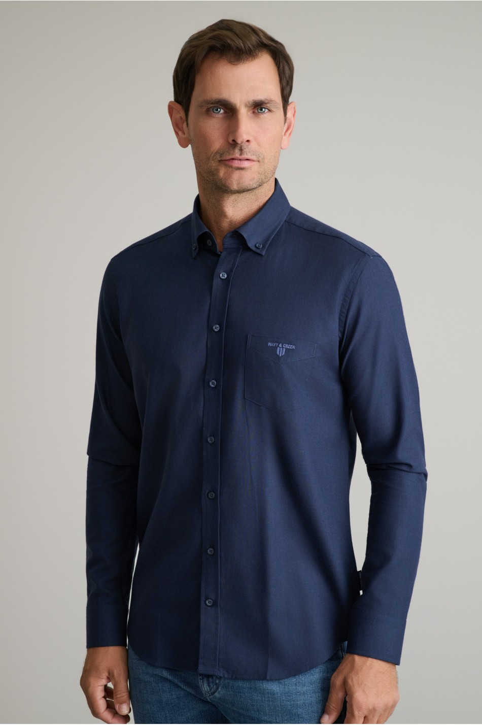Fine twill βαμβακερό button-down πουκάμισο