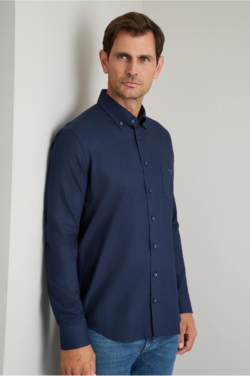 Fine twill βαμβακερό button-down πουκάμισο