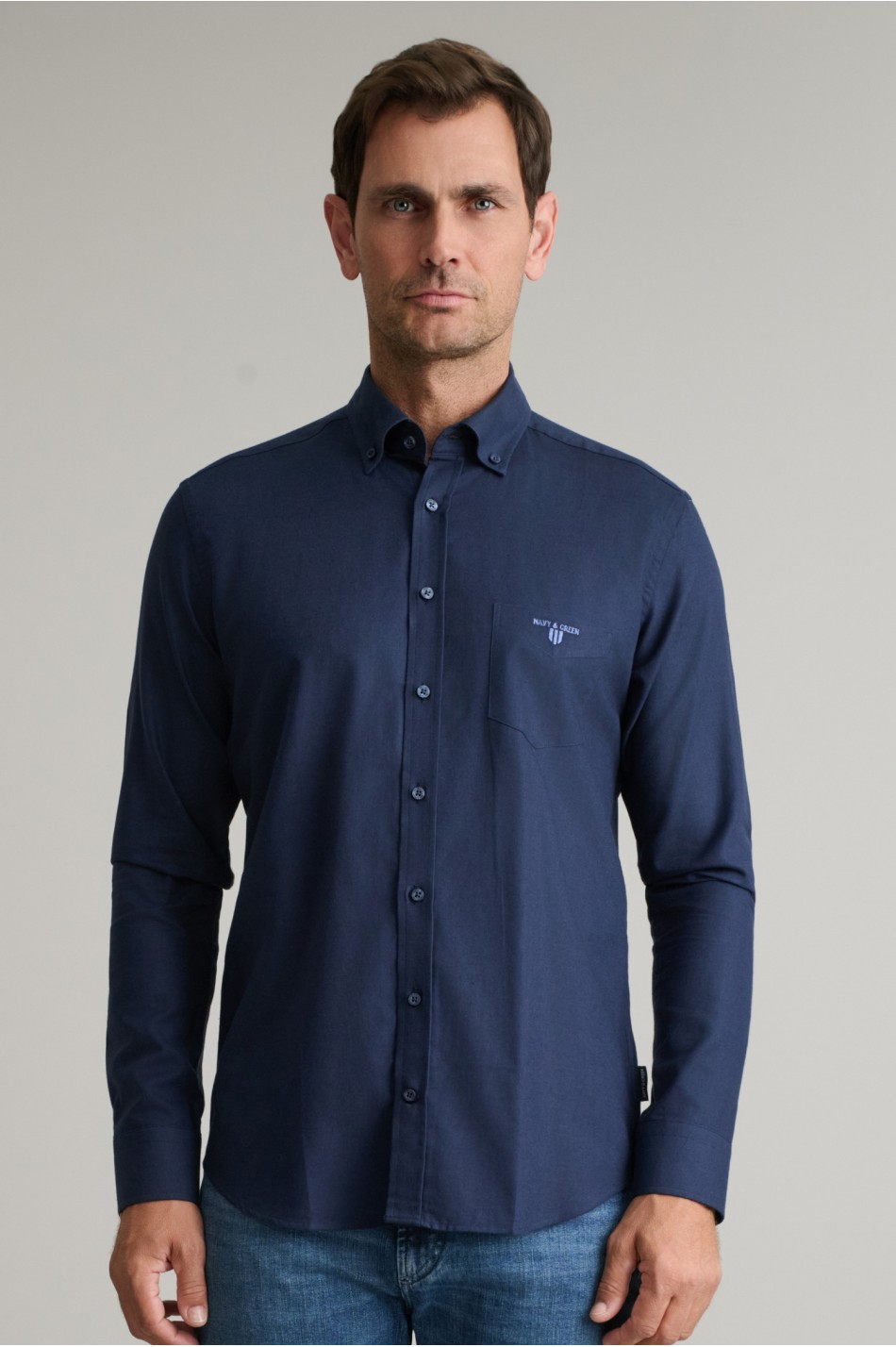 Fine twill βαμβακερό button-down πουκάμισο
