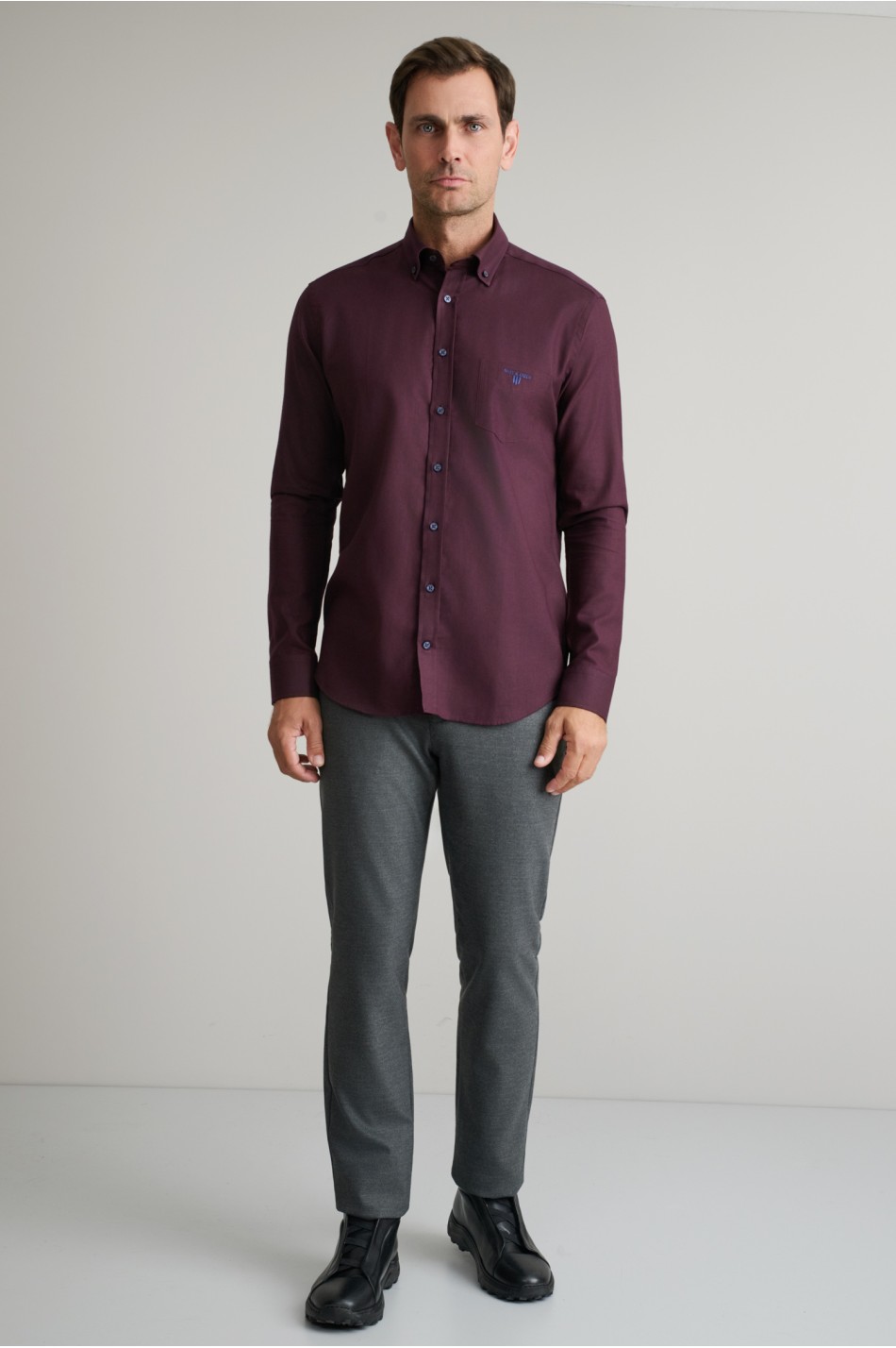 Fine twill βαμβακερό button-down πουκάμισο