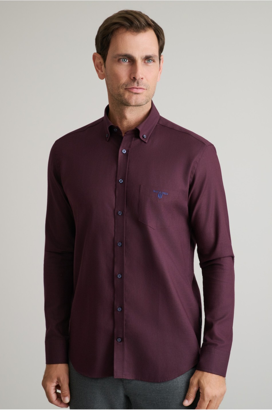 Fine twill βαμβακερό button-down πουκάμισο