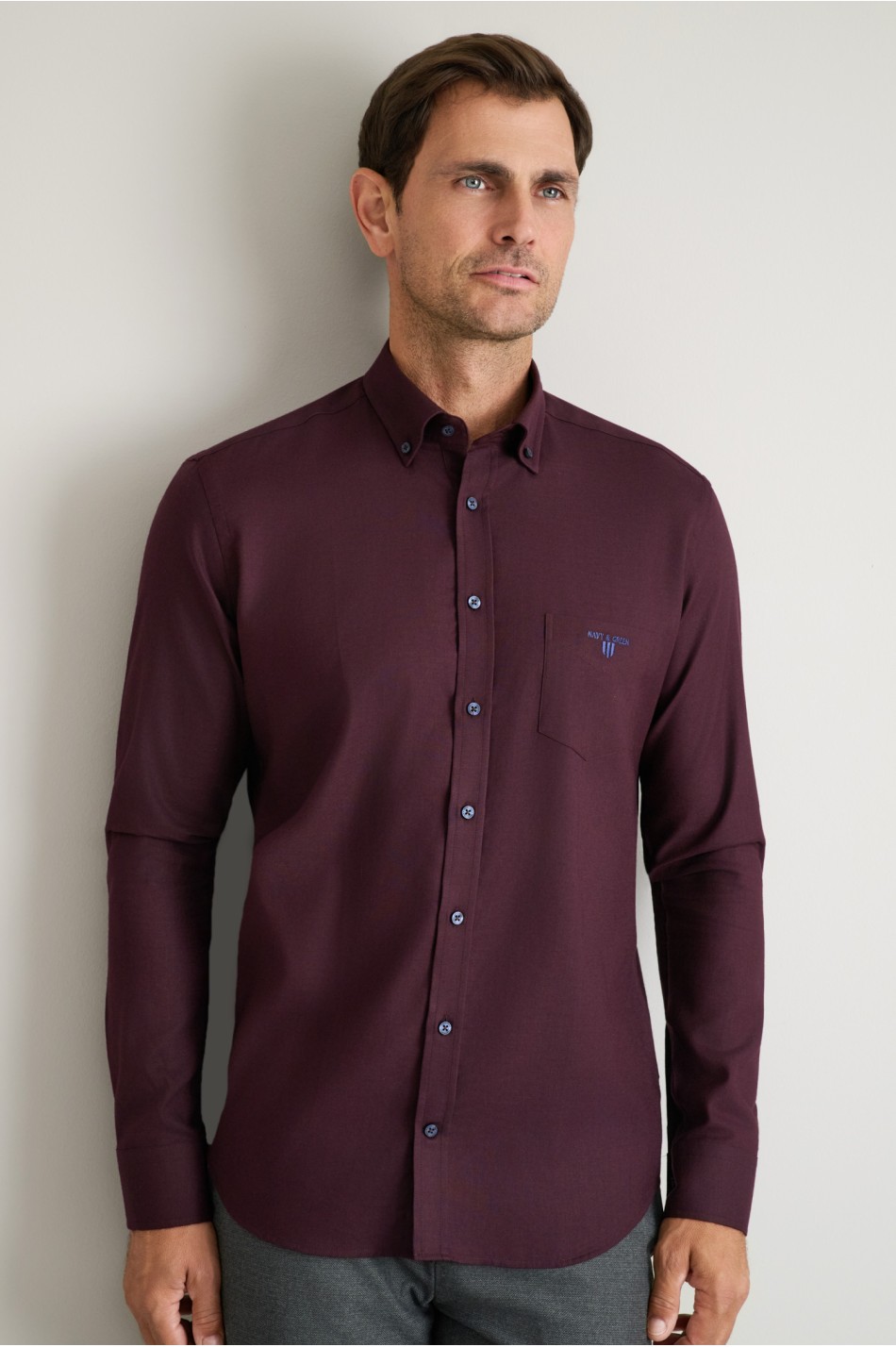 Fine twill βαμβακερό button-down πουκάμισο