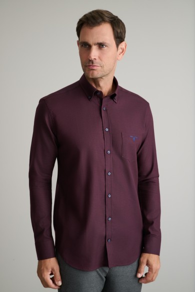 Fine twill βαμβακερό button-down πουκάμισο Fine twill βαμβακερό button-down πουκάμισο