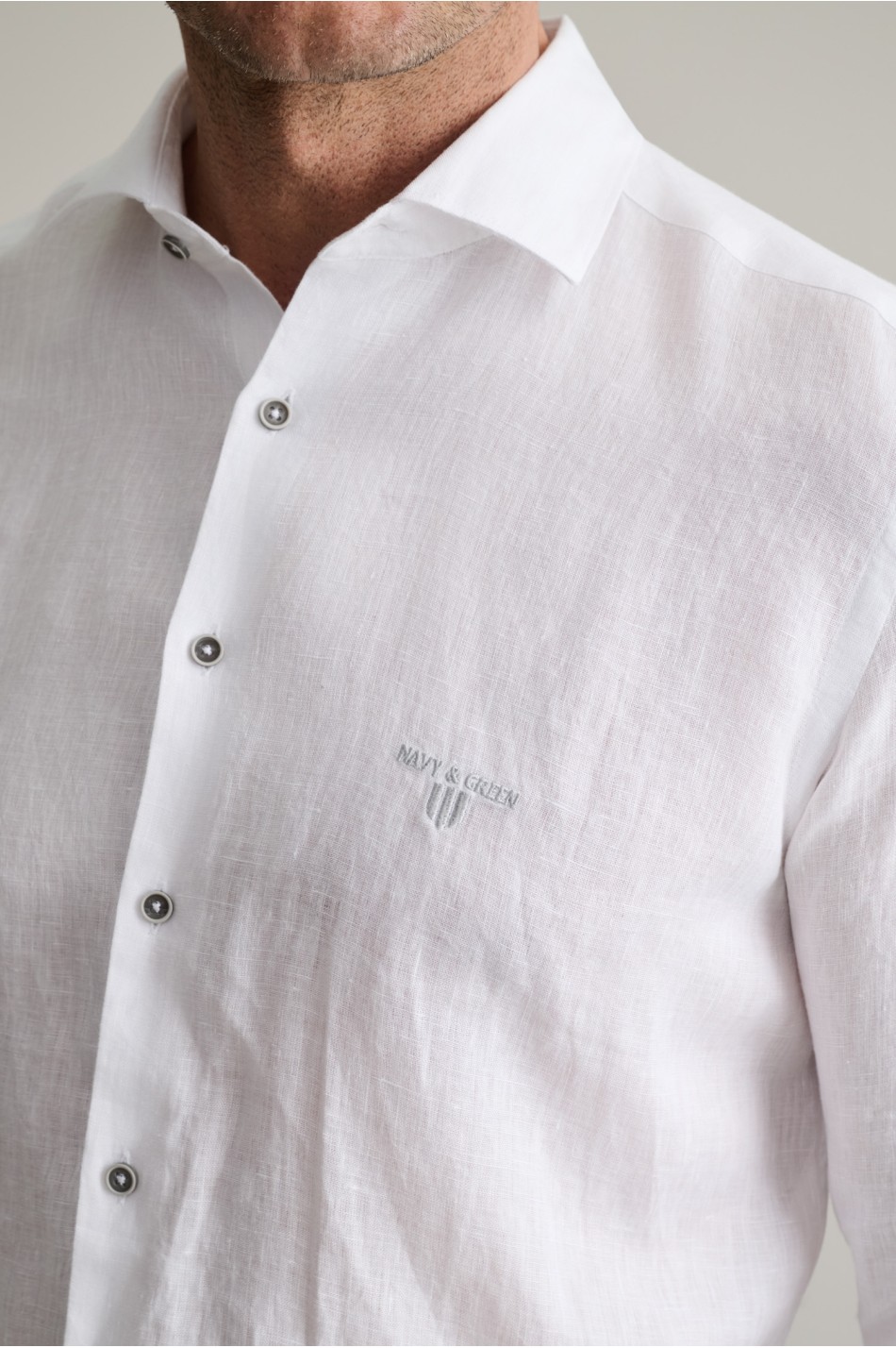 Fit line λινό πουκάμισο soft collar