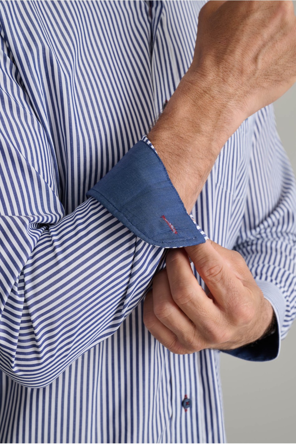 Ριγέ button-down βαμβακερό πουκάμισο ποπλίνα
