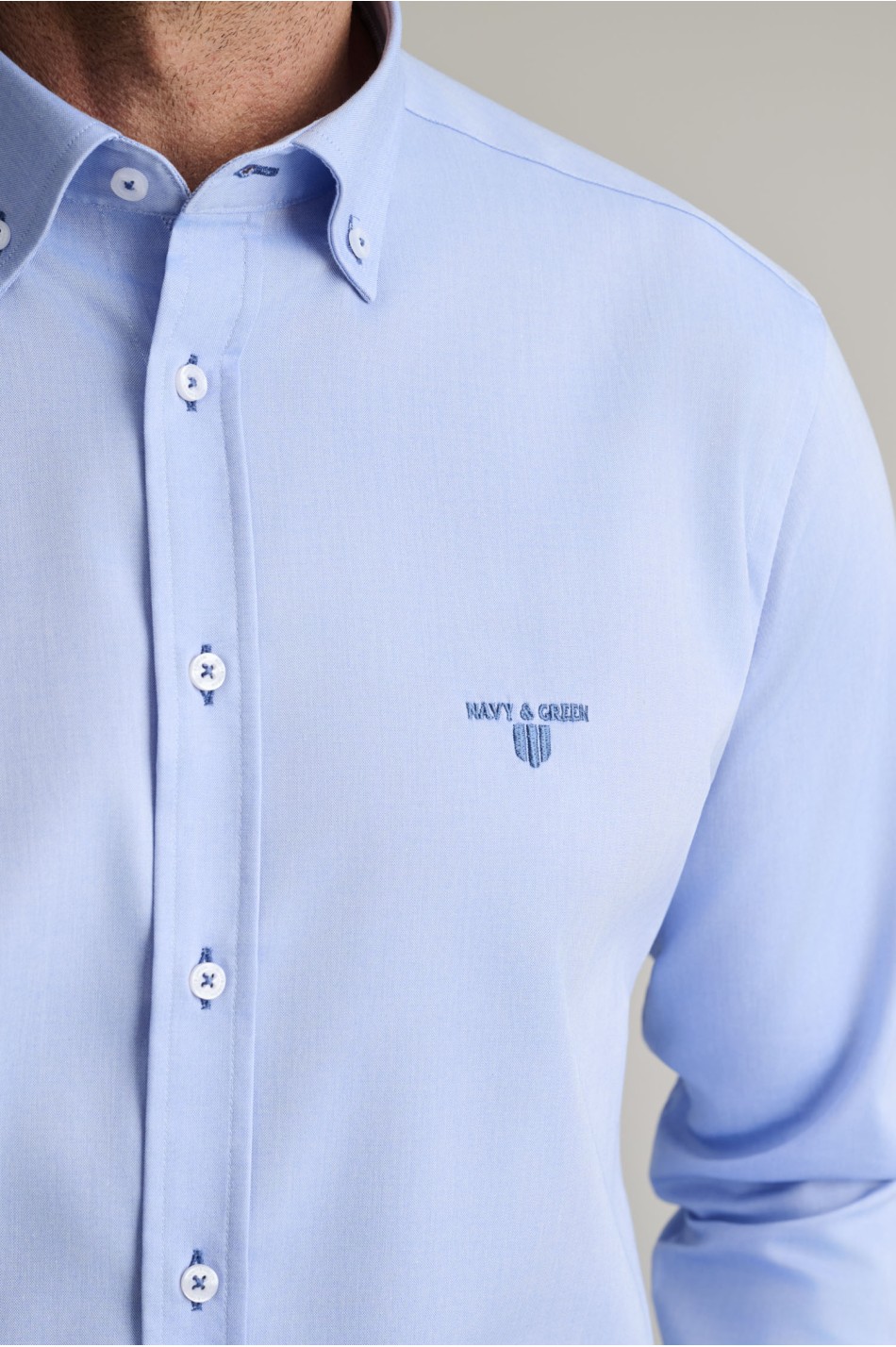 Wrinkle-free button-down pinpoint shirt
