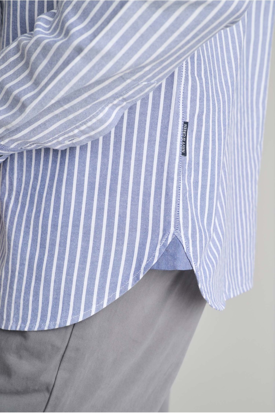 Ριγέ oxford βαμβακερό button-down πουκάμισο