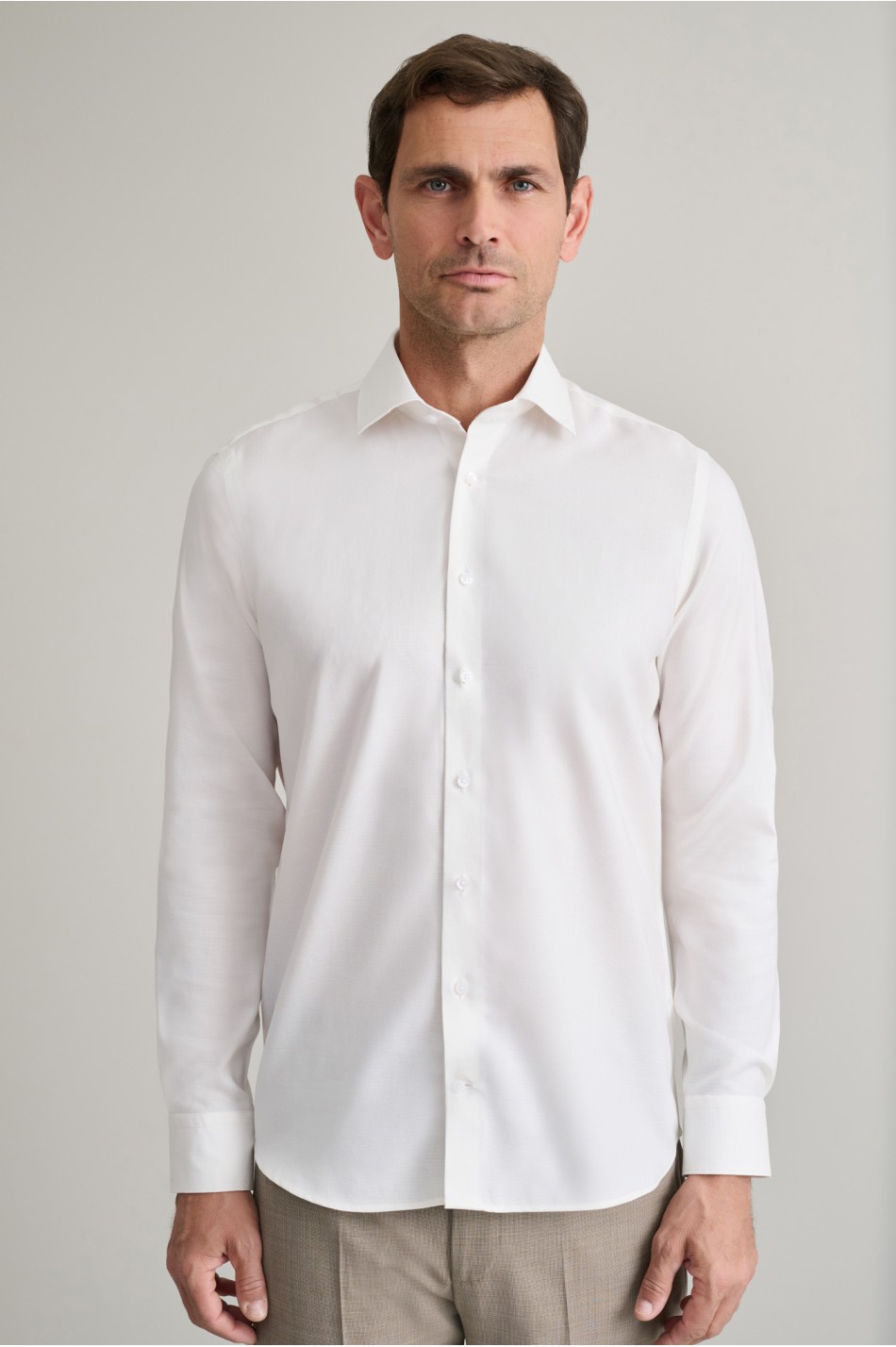 Aνάγλυφης ύφανσης πουκάμισο  με ημιρεξ γιακά