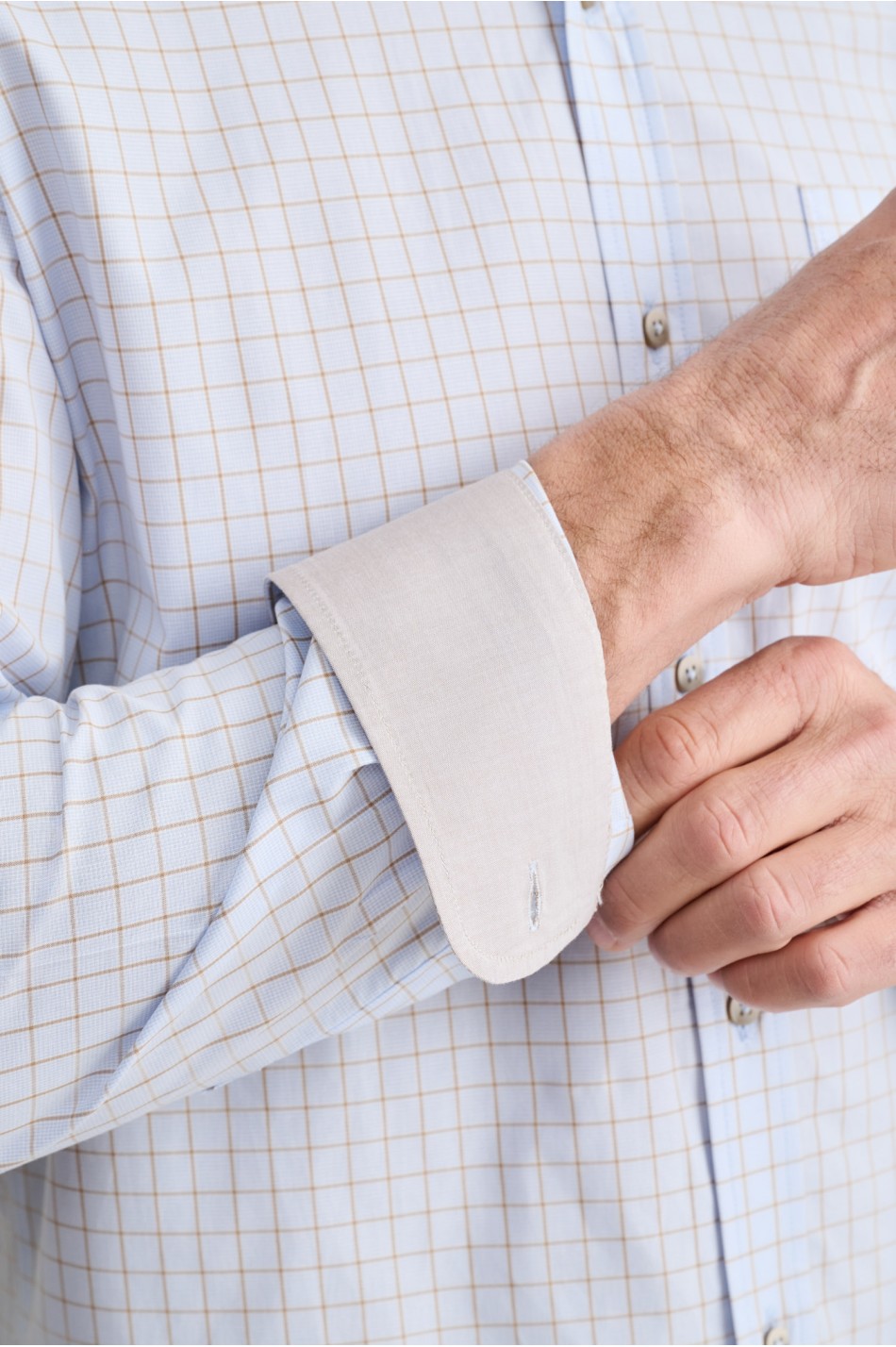 Checkered button-down egyptian cotton shirt
