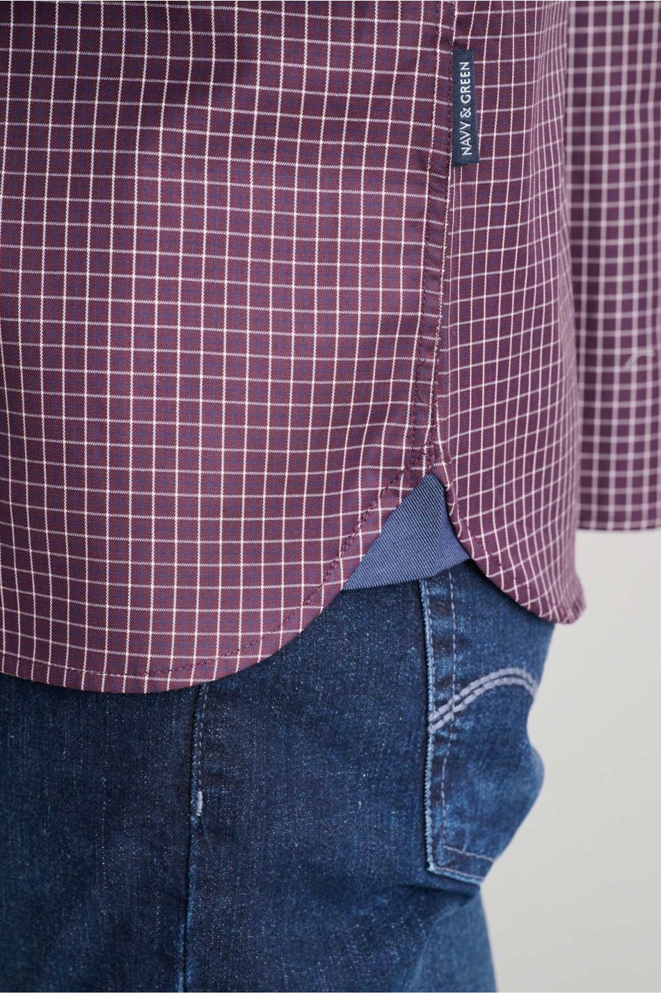 Καρό twill πουκάμισο από αιγυπτιακό βαμβάκι button-down