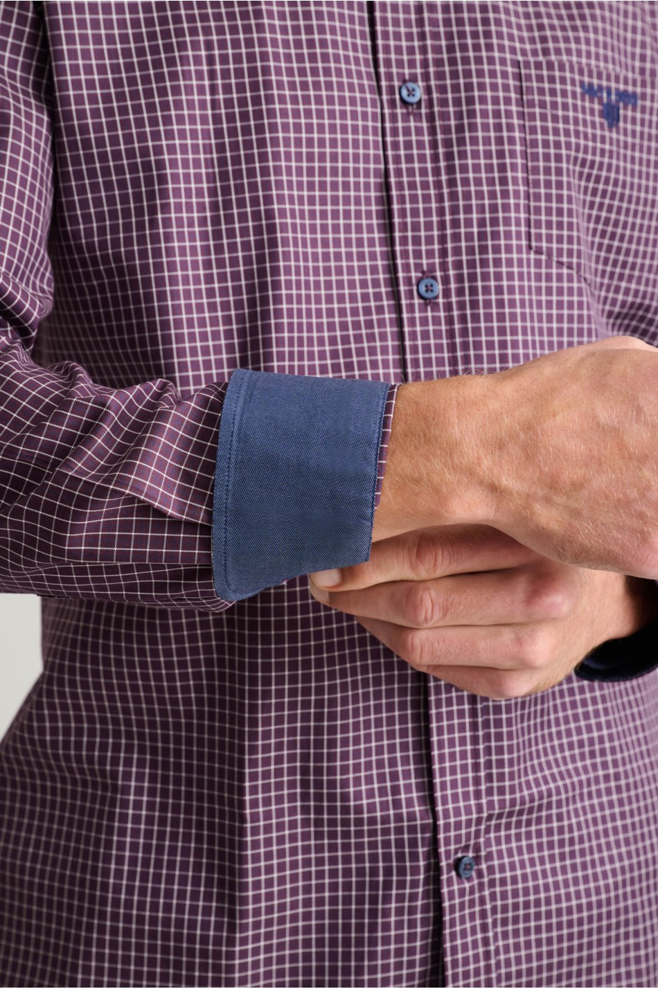 Καρό twill πουκάμισο από αιγυπτιακό βαμβάκι button-down