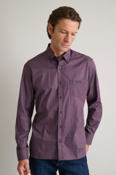 Καρό twill πουκάμισο από αιγυπτιακό βαμβάκι button-down Καρό twill πουκάμισο από αιγυπτιακό βαμβάκι button-down