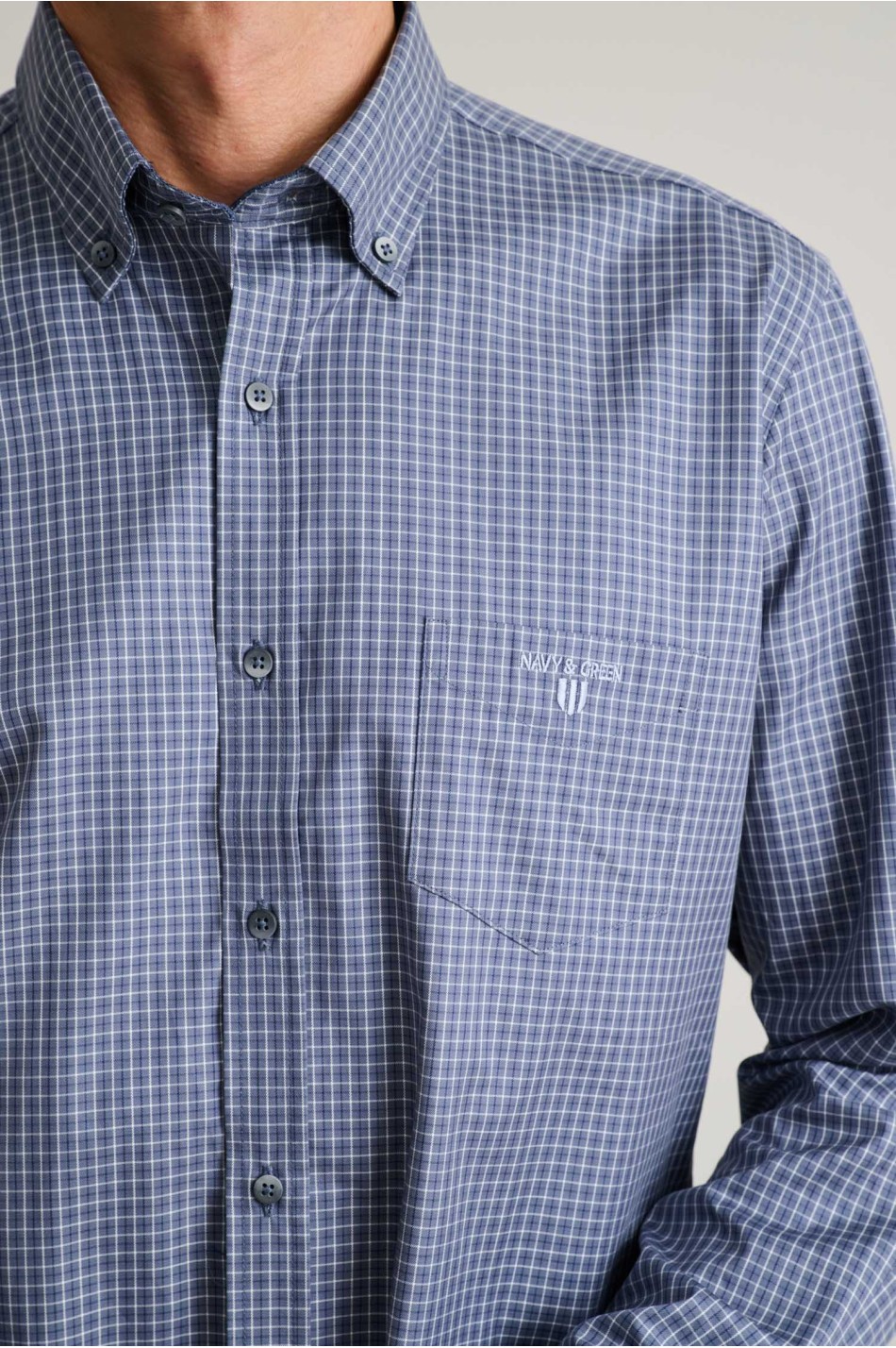 Καρό twill πουκάμισο από αιγυπτιακό βαμβάκι button-down