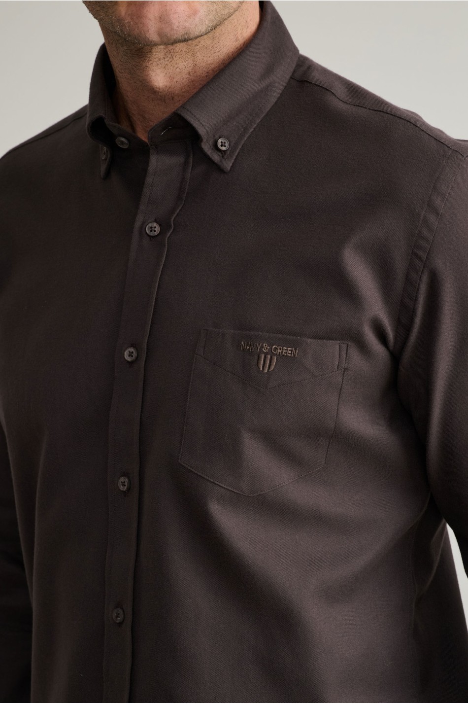 Ριγέ twill πουκάμισο από αιγυπτιακό βαμβάκι button-down
